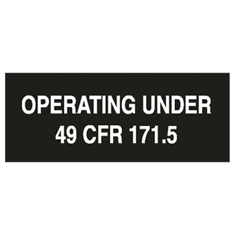 V109 (Douglass) Decal-Vinyl Operating Under 49Cfr