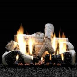 LS18B | 18 in. Ceramic Fiber Birch Logs 4 Logs, Needs Vent or VF Burner