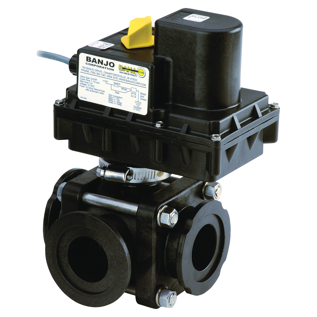 MEV200SLCF (Banjo) Valve-Elec 2 Std Port 3 Way Side Load