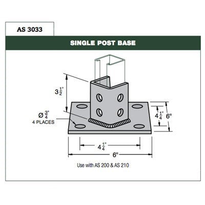 2400038408 (Anvil) | GL AS3033GR | Steel Post Base