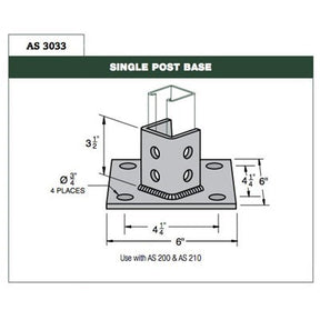 2400038408 (Anvil) | GL AS3033GR | Steel Post Base