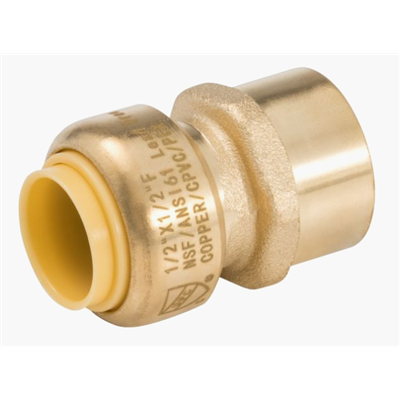 38709 (Zoomlockpush) | Female Adptr 2 Push X FPT | Push Water Fittings | Female Adapter | Push x FPT | 2