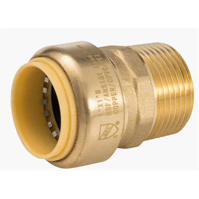 38809 (Zoomlockpush) | Male Adptr 2 Push X MPT | Push Water Fittings | Male Adapter | Push x MPT | 2