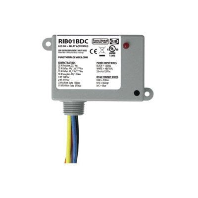 RIB01BDC (Functional Devices) | Enclosed Relay | Class 2 Dry Contact Input | 120Vac pwr | 20A SPDT