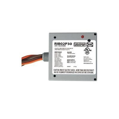 RIB02P30 (Functional Devices) | Enclosed Relay 30Amp DPST 208-277Vac