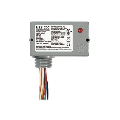 RIB21CDC (Functional Devices) | Enclosed Pilot Relay | Class2 Dry Contact Input | 120-277Vac pwr | 10A SPDT