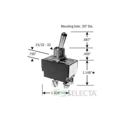 SS2077A (Selecta Switch) | Switch DPST On-Off 20A 125VSELECTA