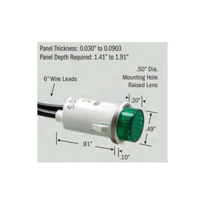 SL532134 (Selecta Switch) | 1/2 14V Green Flush Lens Selec | Wire