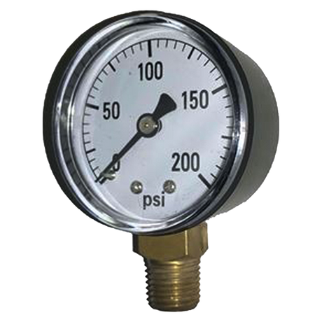 1124DAB200 | Gauge-1/4 Mpt Br Btm Mt 2 Dry 0-200Psi