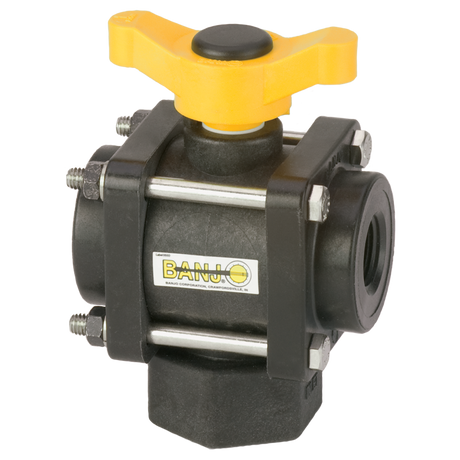 V100BL (Banjo) Valve-Ball 1 3-Way Bottom Load Poly