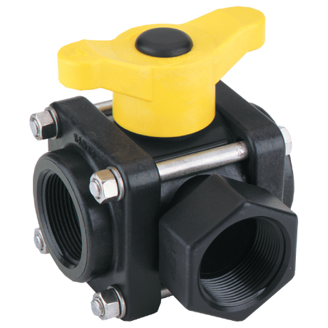 V100SL (Banjo) Valve-Ball 1 3-Way Side Load Poly