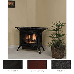 VFD30CC30MP | Cast Iron Stove w/Ceramic Burnr VF SinglArch Porce Mahogany, LP