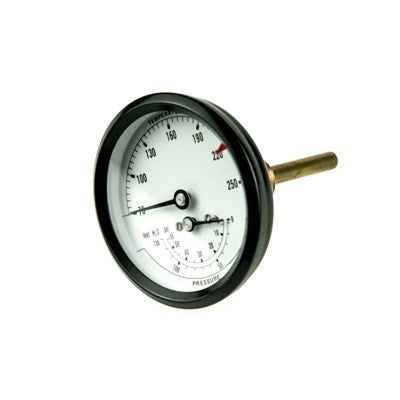 510218065 (Weil-Mclain) | Tridicator 0-55# 60-260F 1/2BMT | Pressure And Temperature Gauge